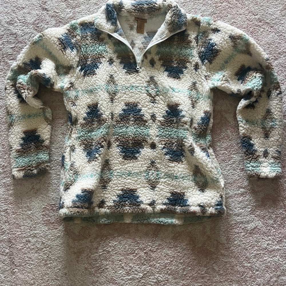 Wrangler Textured Sherpa Jacket - Cream and Blue